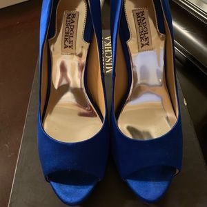 Badgley Mischka 'Kiara' Crystal Back Open Toe Pump